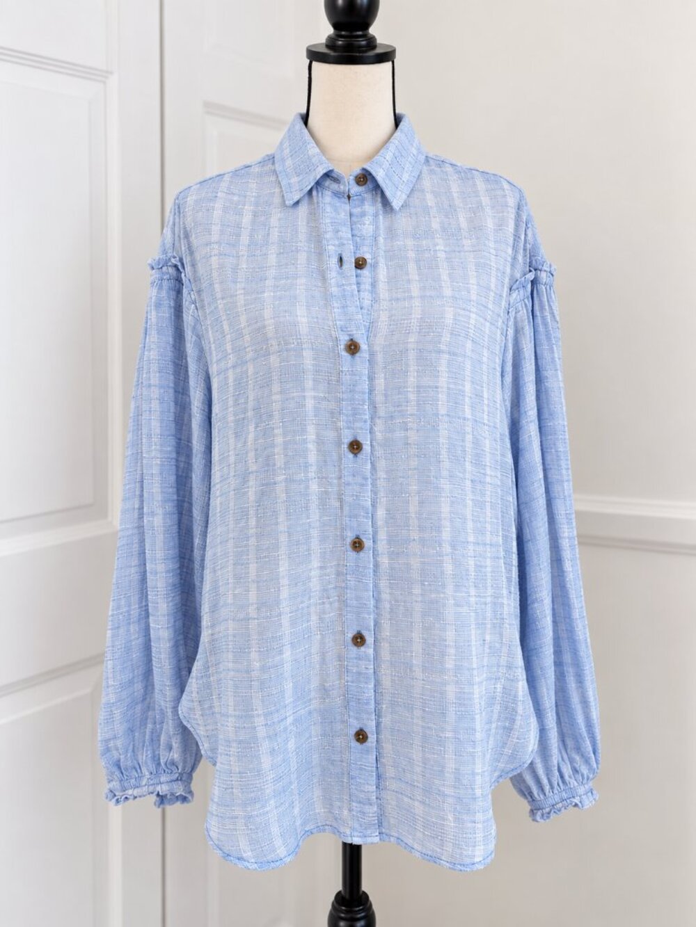 NWT Free People Headed to the Highlands Button-Down Blouse Sz. Medium